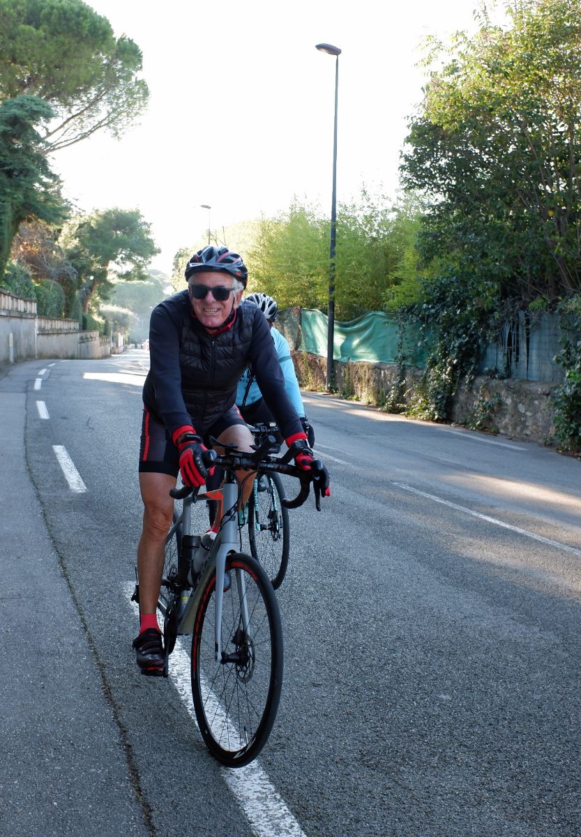 Cap D'Antibes near Eden Roc Hotel with President of the Cycling Club